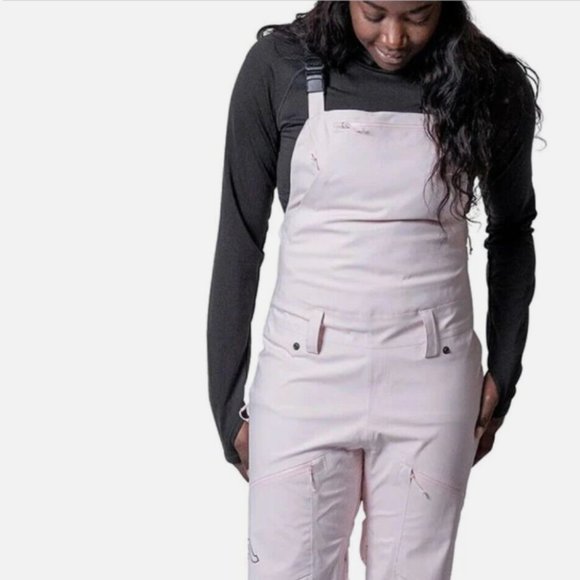 Flylow Foxy Bib pants Waterproof Ski / Snowboard Women M & XL - Light Pink